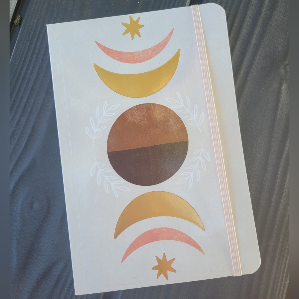 Celestial Moon Phase Mini Notebook Journal with Elastic Band